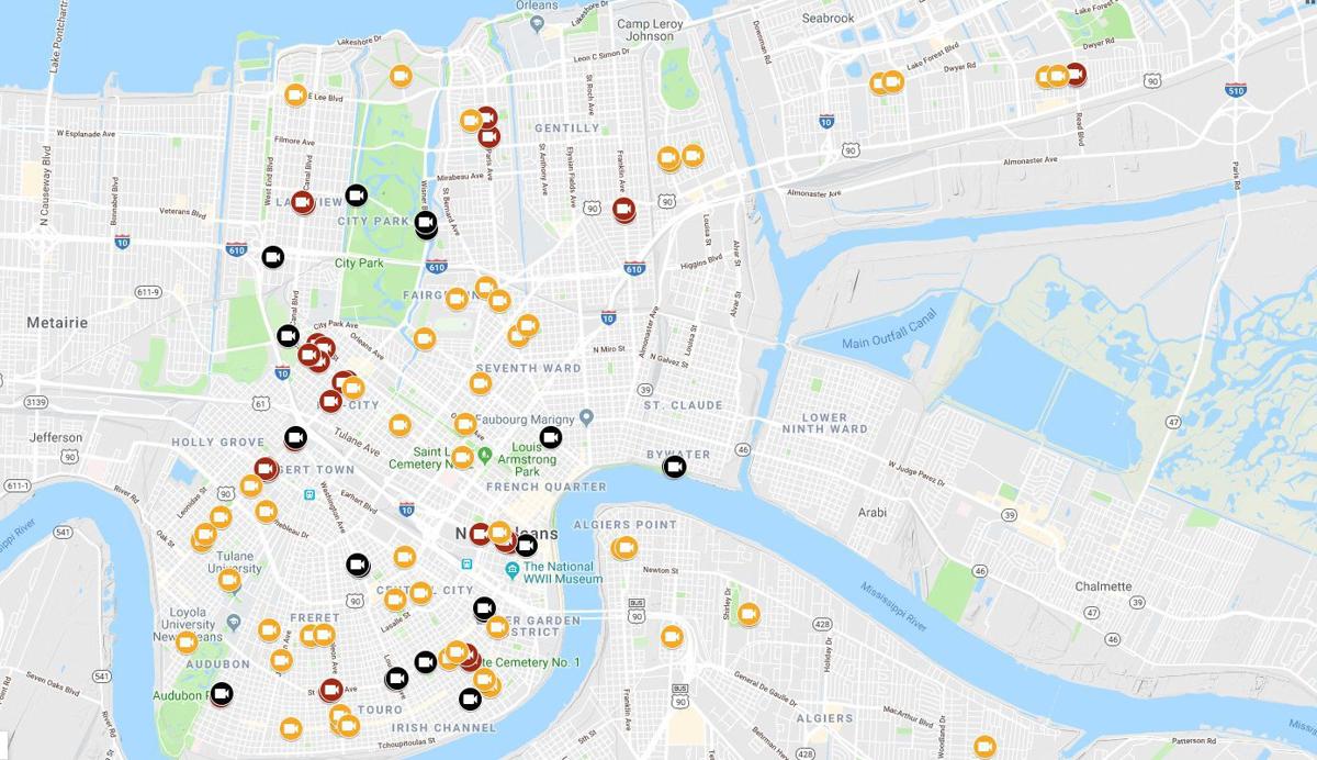See map of New Orleans traffic cameras School zones, speed cams now