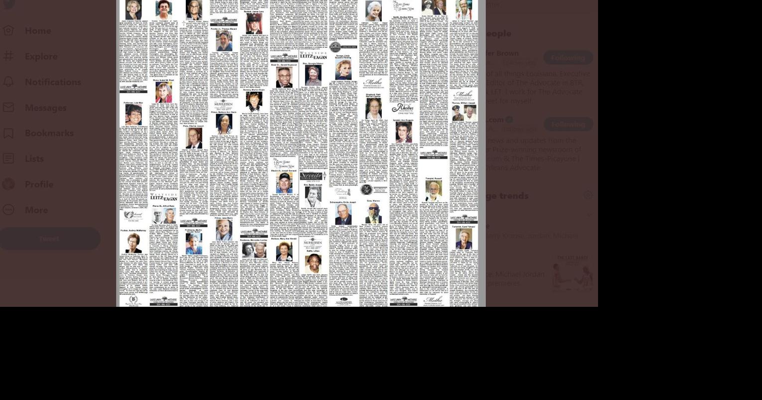 A harsh reminder 8plus pages of obituaries in Sunday's TimesPicayune