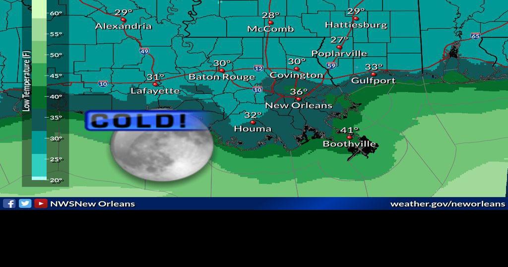 Freeze warning issued for much of south Louisiana into Thursday with