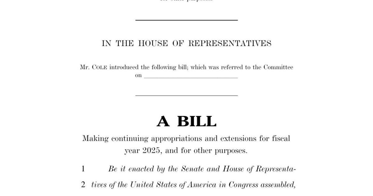 Republican Continuning Resolution Continuing Resolution Bill | | nola.com