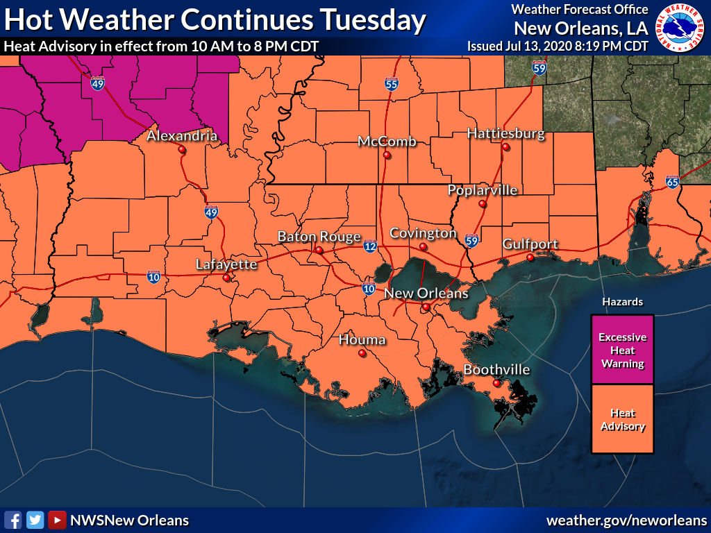 Another extremely hot day expected in New Orleans, Baton Rouge, but relief is on the way