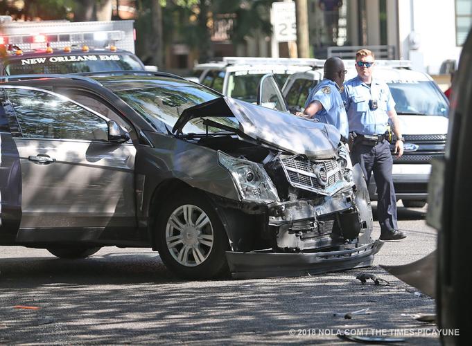 Medical transport van overturns in crash with SUV in Central City