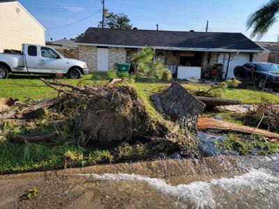 Waterline break on Carmen Drive in Avondale after Hurricane Ida