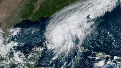 Hurricane Ian approaching Florida in 2022