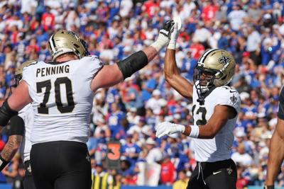 Trevor Penning is injured again as absences up front force Saints to get creative