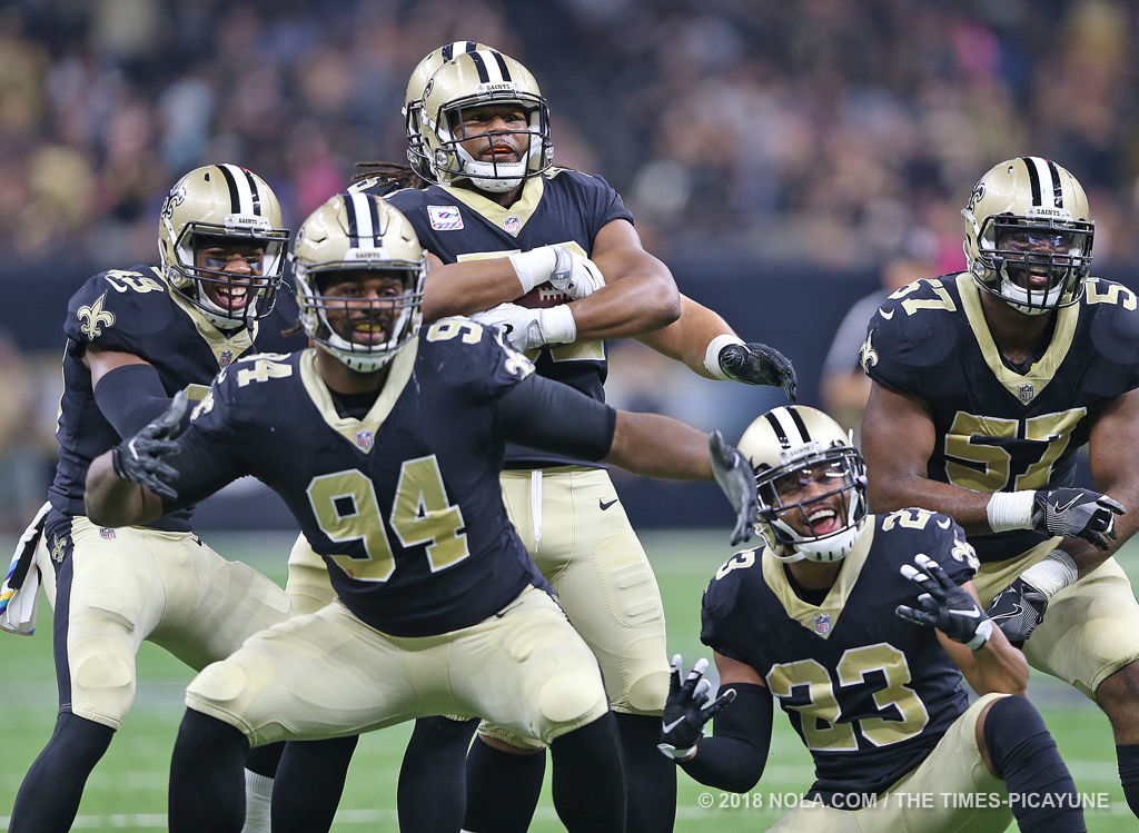 New Orleans Saints defensive end Cameron Jordan (94) warms up before an NFL  football game in New Orleans, Sunday, Sept. 10, 2023. (AP Photo/Gerald  Herbert Stock Photo - Alamy