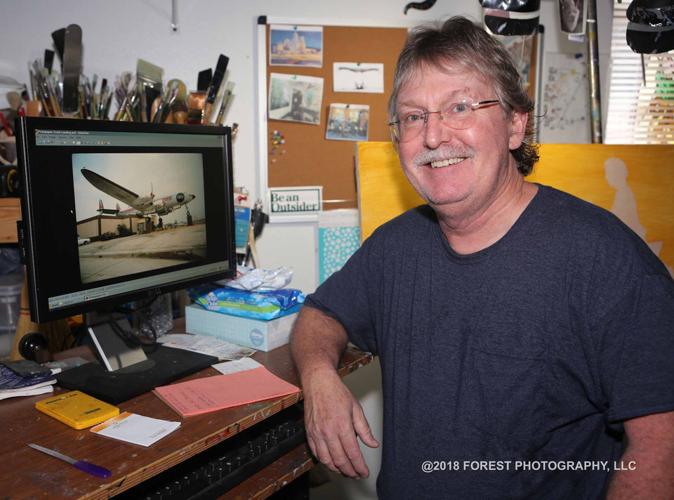 Artist Bill Crowell paints 'unique' scene of the old Crash Landing bar