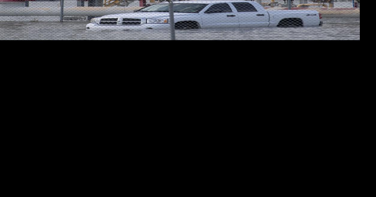 Norco flares over flood water