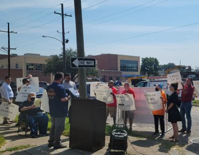 Labor unions and community organizers protest Lanehart "wage theft"