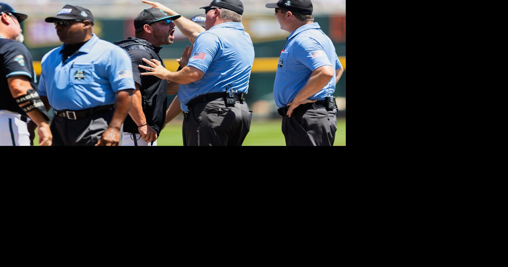 Coastal Carolina Coaches Ejected Suspended During CWS Finals Game