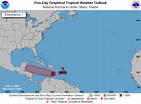 Disturbance in Caribbean 7am Monday