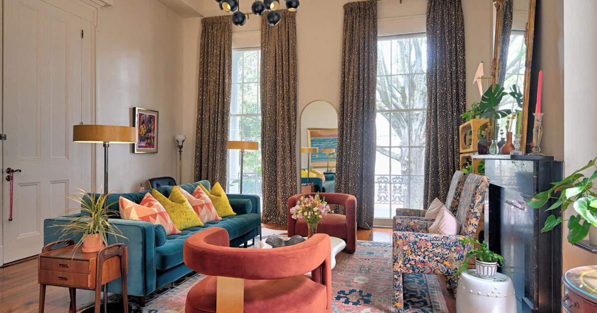 Vibrant color meets elegant 1860s space: The result reflects owner's love of life in New Orleans
