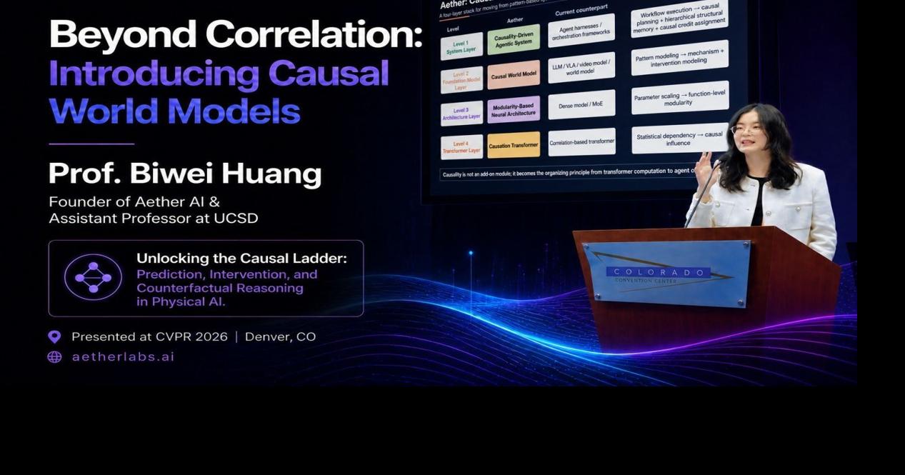 Beyond Correlation: Aether AI's Prof. Biwei Huang Introduces Causal World Models at CVPR 2026 — KRIPTO — Aslikannih