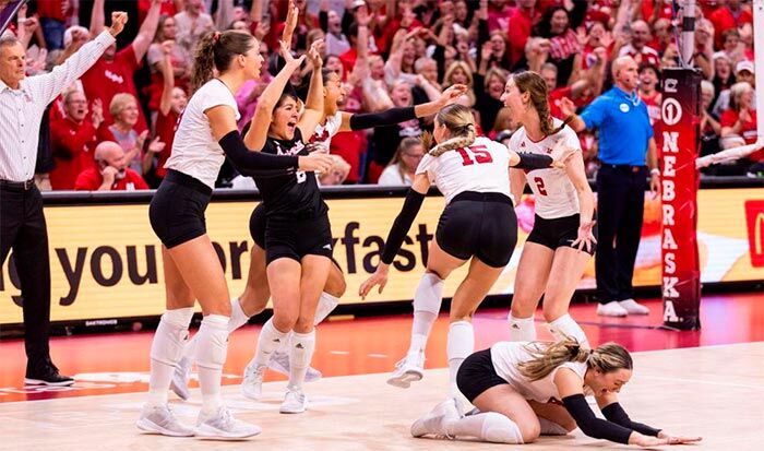 Nebraska volleyball defeats Wisconsin in five sets Feature