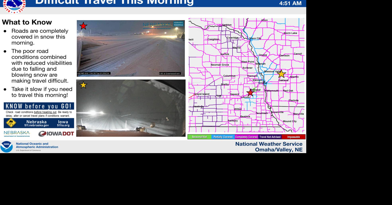 Difficult travel conditions Tuesday morning | News | norfolkneradio.com