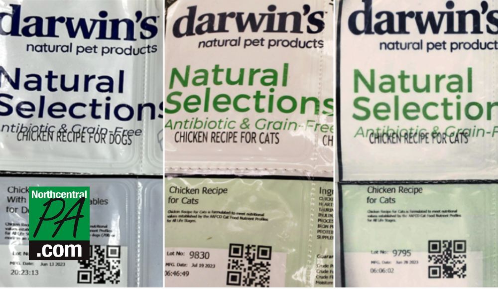 Darwin's natural clearance pet products recall