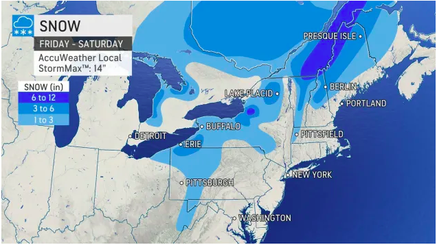 cold lake effect snow dangerous travel midwest northeast accuweather mobile legends