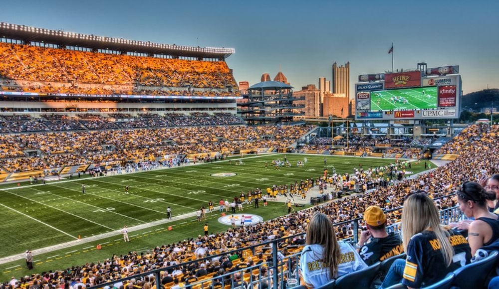 Pittsburgh Steelers Football Heinz Field at Sunset 