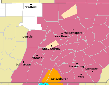 Severe Thunderstorm Watch issued for much of Central Pa | Weather ...