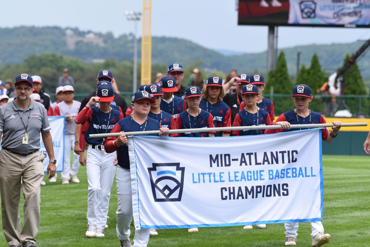 Mid-Atlantic Region Champion Little League team from Hollidaysburg, Pa.,  participates in the opening ceremony of the 2022 Little League World Series  baseball tournament in South Williamsport, Pa., Wednesday, Aug 17, 2022. (AP