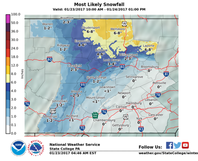 Winter Storm Warning For The Northern Tier News Northcentralpa Com
