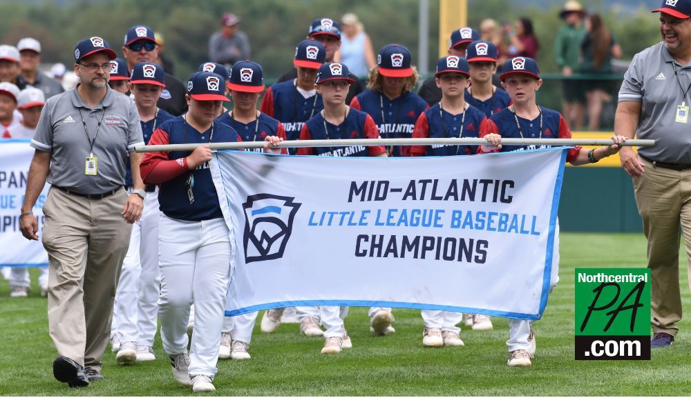 Mid-Atlantic Region Champion Little League team from Hollidaysburg, Pa.,  participates in the opening ceremony of the 2022 Little League World Series  baseball tournament in South Williamsport, Pa., Wednesday, Aug 17, 2022. (AP