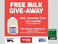 Free milk available today at Shamokin Dam