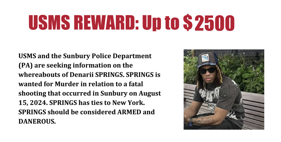 U.S. Marshals offer reward for Sunbury homicide suspect | News ...