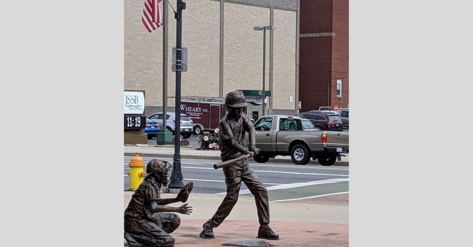 Little League statue "Bases Loaded" in Williamsport was repaired today