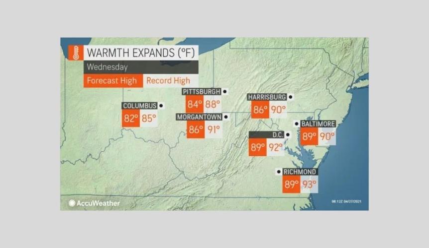 Taste of summer to spark record-challenging highs in mid-Atlantic ...