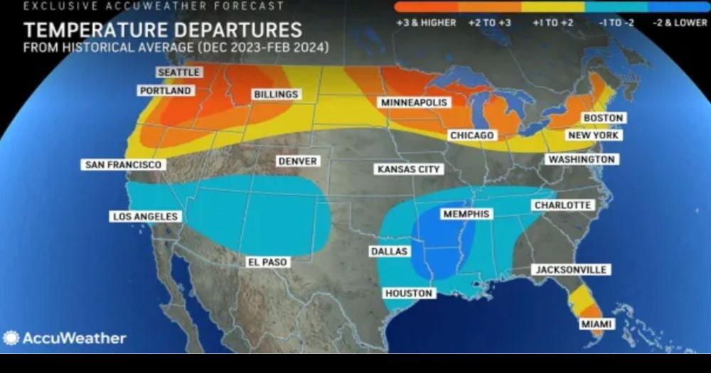 AccuWeather US winter forecast for the 20232024 season Life