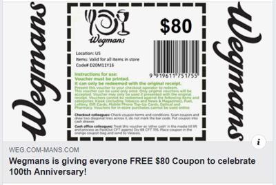 Wegman's Coupon Scam | | northcentralpa.com