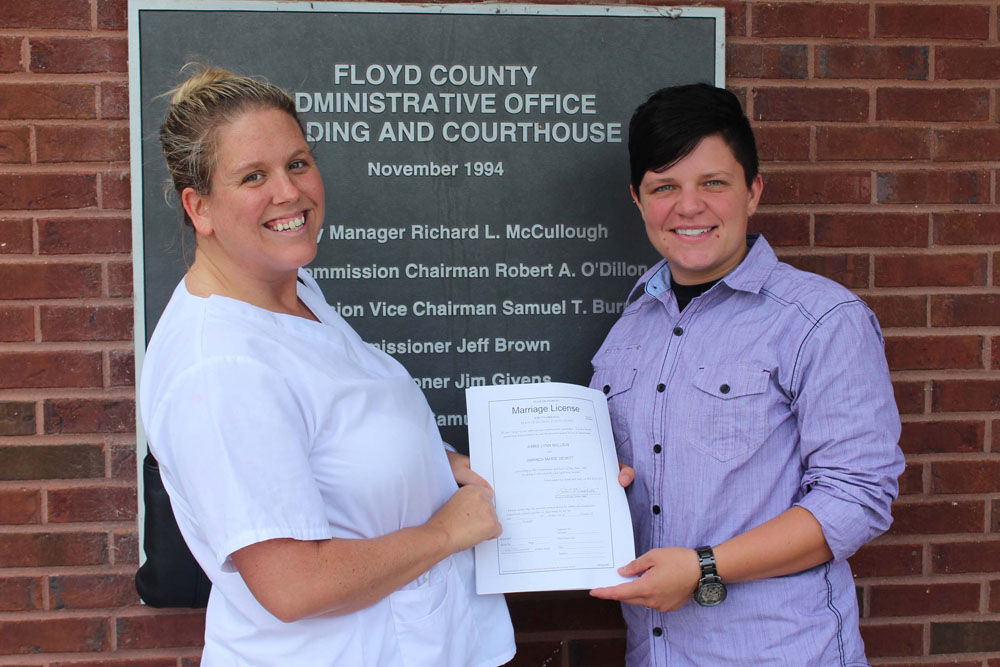 1st Floyd County Same Sex Marriage License Issued After Supreme Court Extends Same Sex Marriage