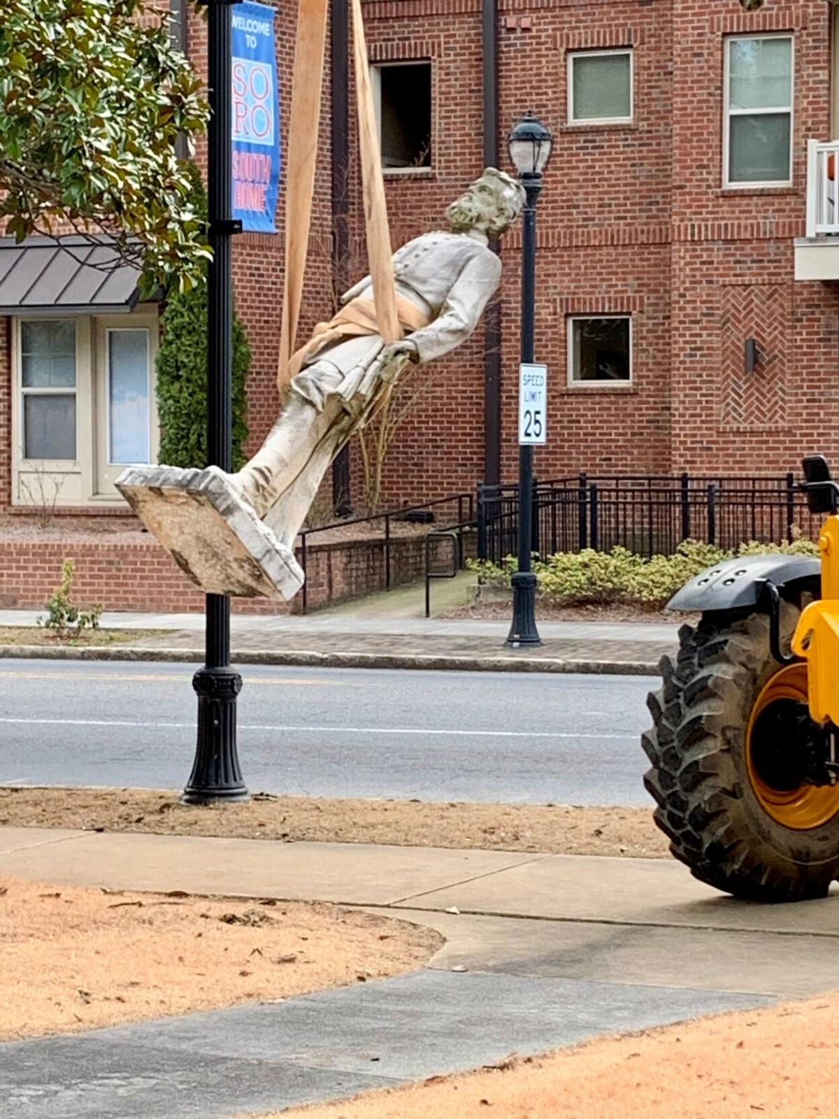 Statue of Confederate Gen. Nathan Forrest removed from Myrtle Hill