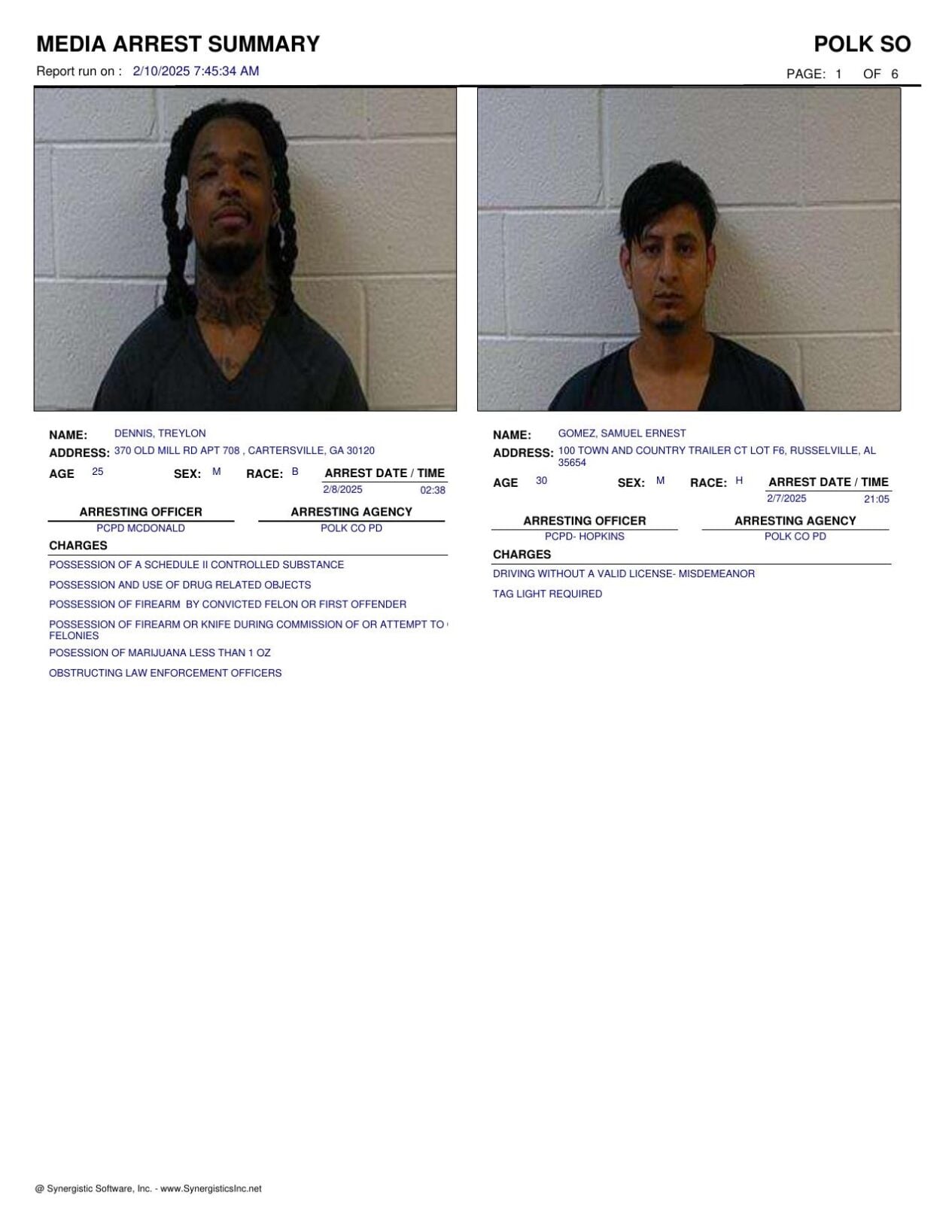 Polk County Jail Report for Monday, Feb. 10 | Police Fire ...