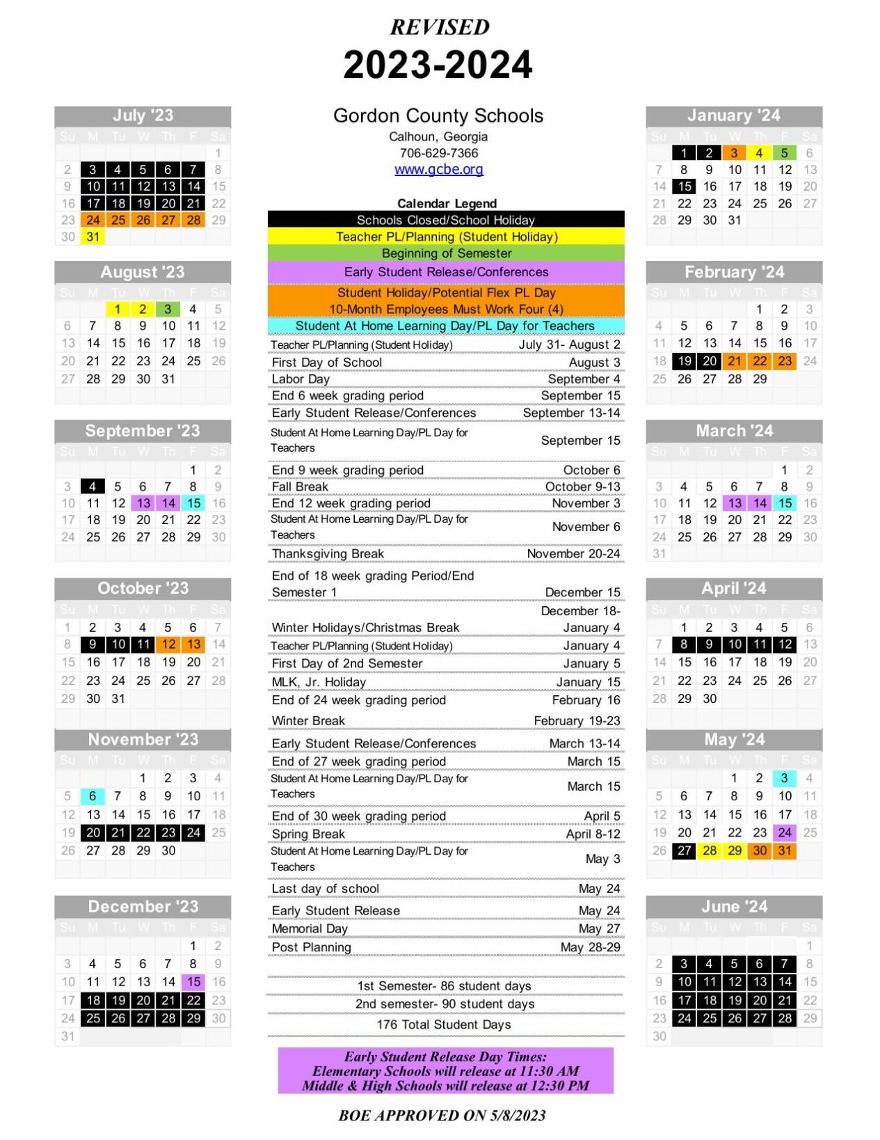 Gordon County Schools announces revisions to 2023-24 academic calendar | | northwestgeorgianews.com