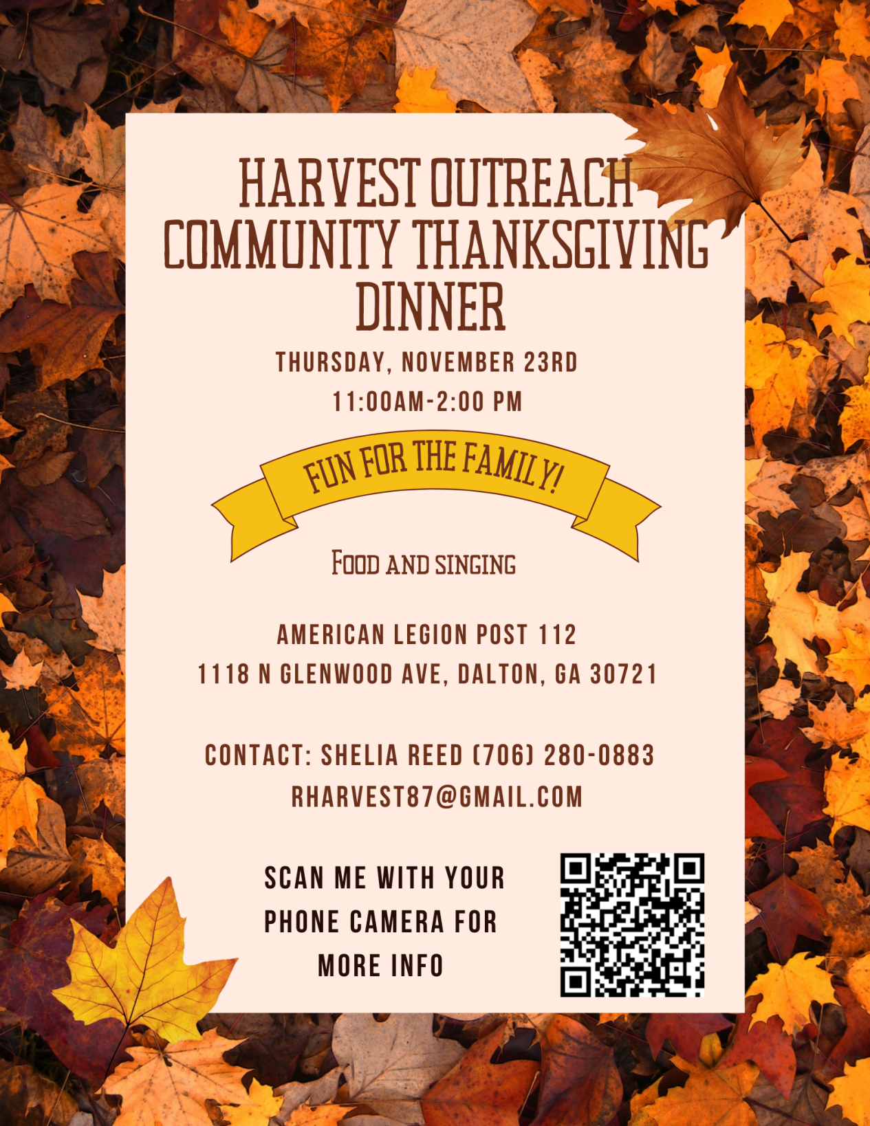 Harvest Outreach Free Community Thanksgiving Dinner Nov. 23 ...