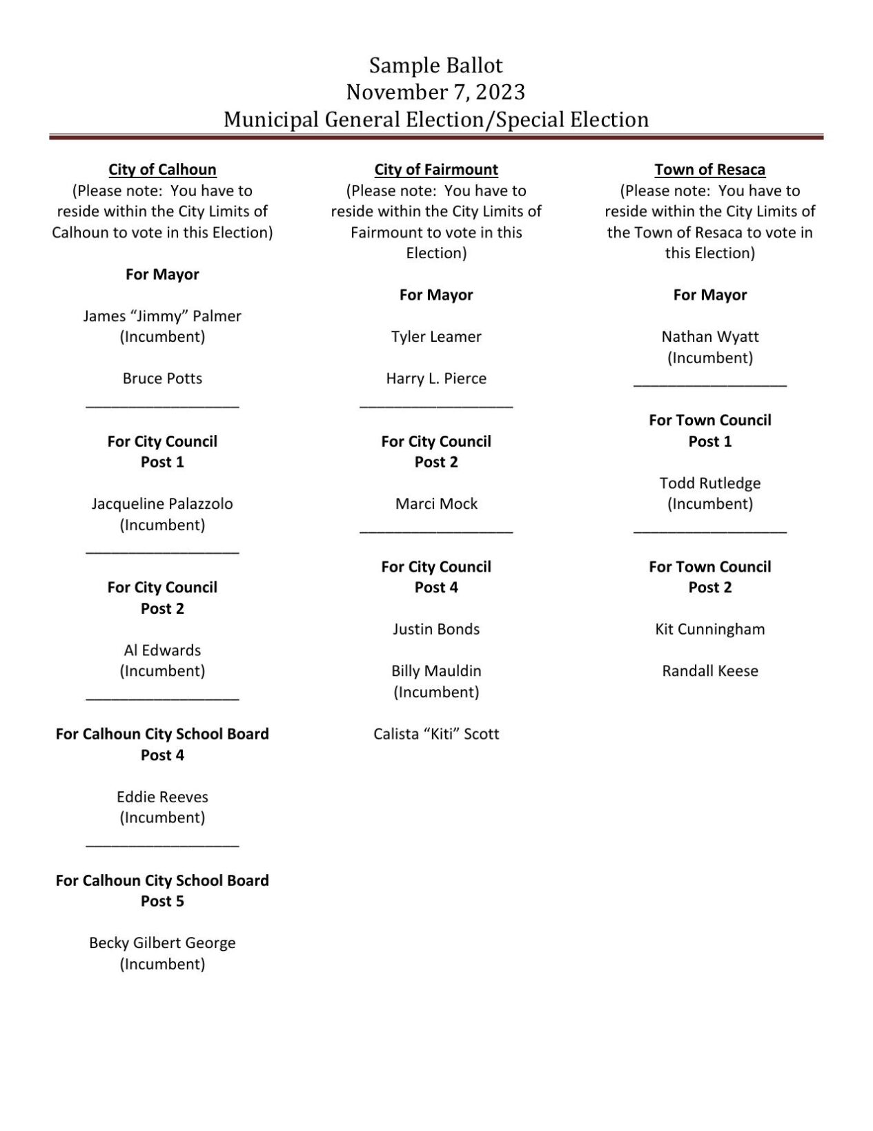 Gordon County Voters to Decide SPLOST and Several Local Seats Nov. 7