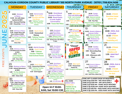 June Events at the Calhoun Gordon Library