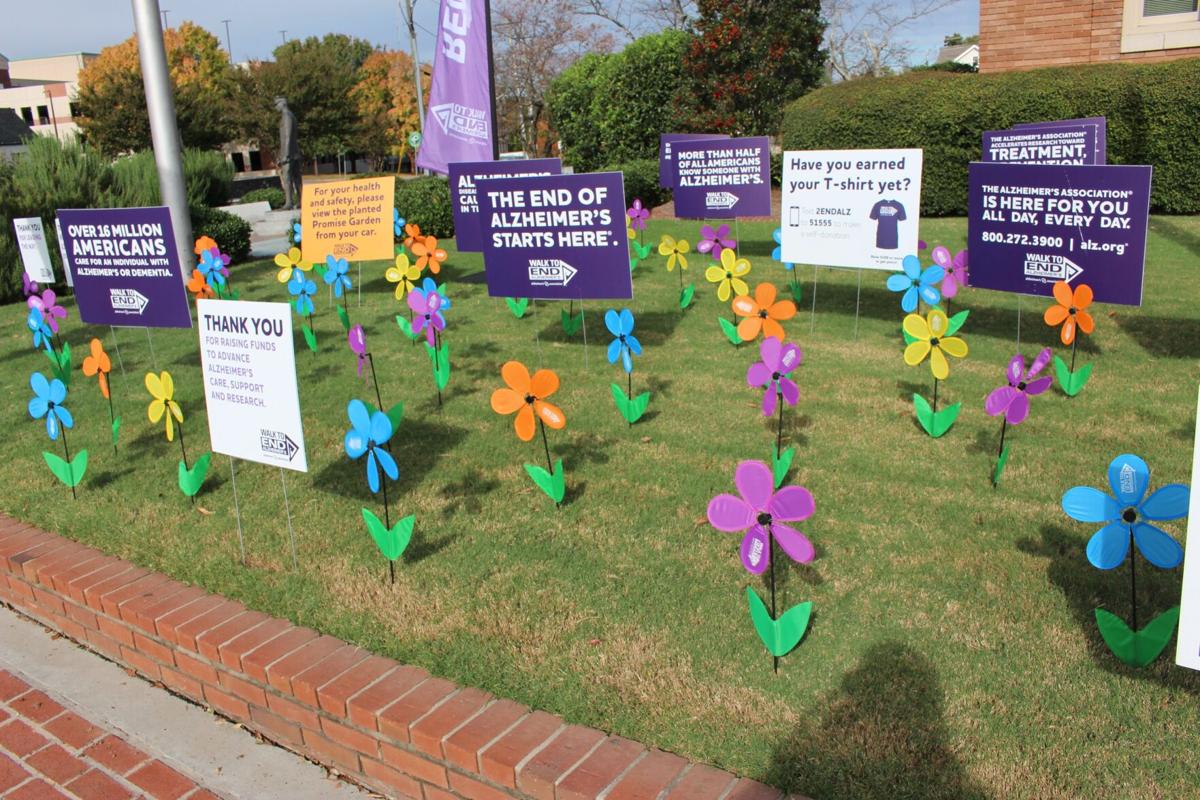 Alzheimer’s Promise Garden sits outside Rome City Hall as part of Walk