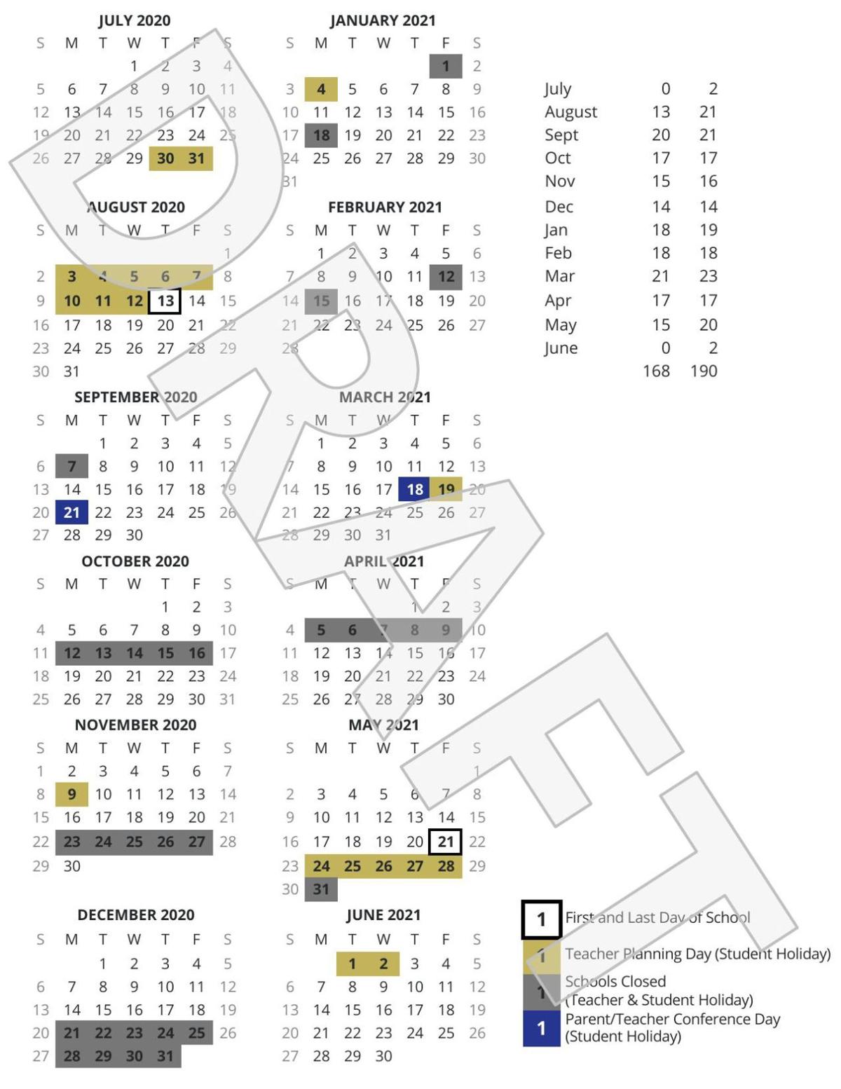 floyd county schools calendar 2021 Floyd County Schools 2020 21 School Year Calendar Draft Northwestgeorgianews Com floyd county schools calendar 2021