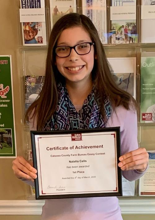 MIDDLE SCHOOL STUDENT WINS ESSAY CONTEST