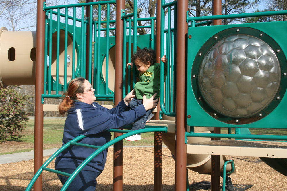 Playing at the park