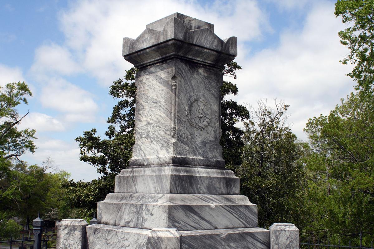 Damaged Confederate monument