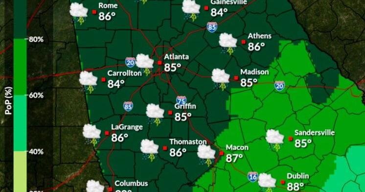 Ware Mechanical Weather: Rainy Start to the Week With the 90s Due Back ...