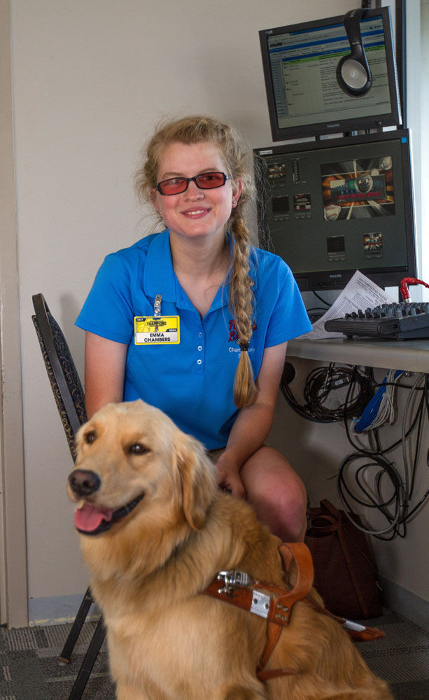 Emma Chambers and her guide dog Jetta