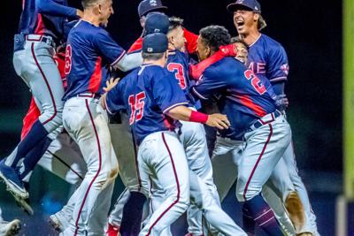 Rome Braves celebrate walk-off playoff win vs. Bowling Green