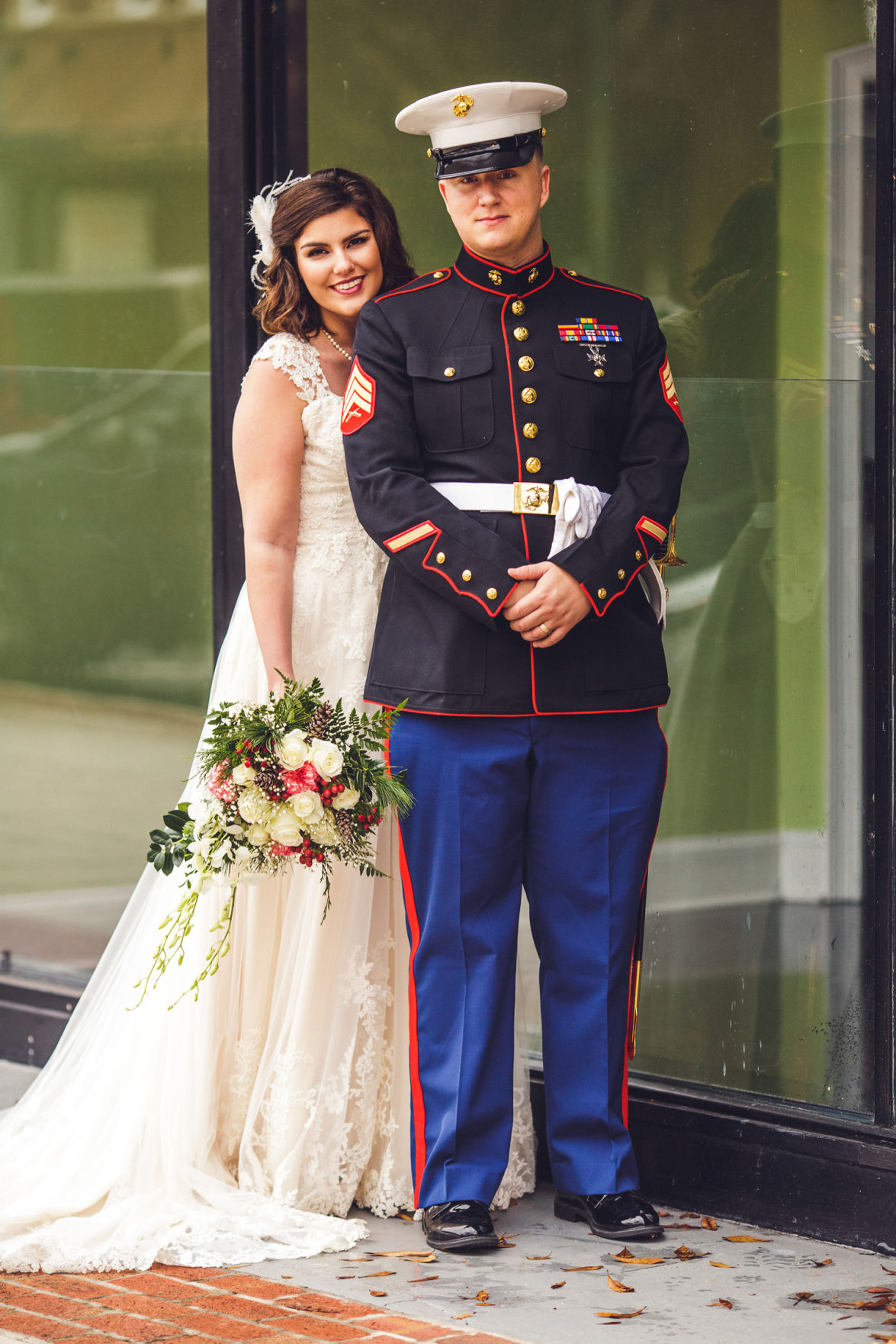 marine dress blue wedding