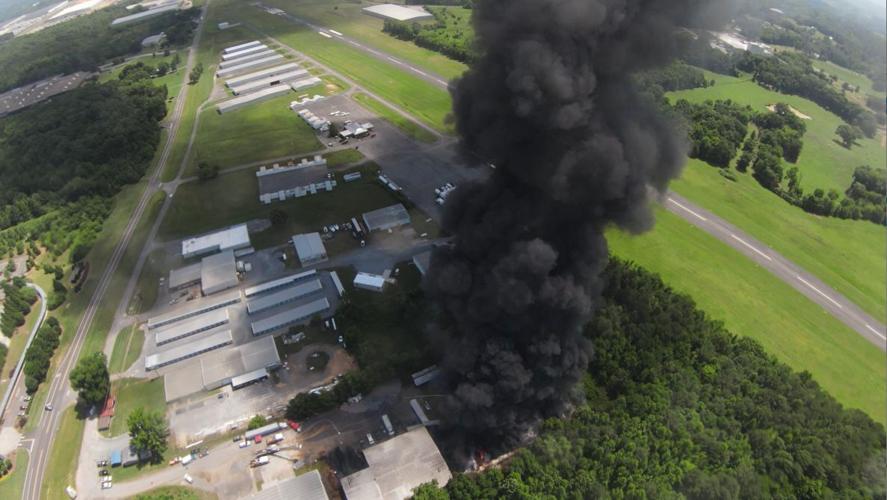 Industrial building damaged by large fire