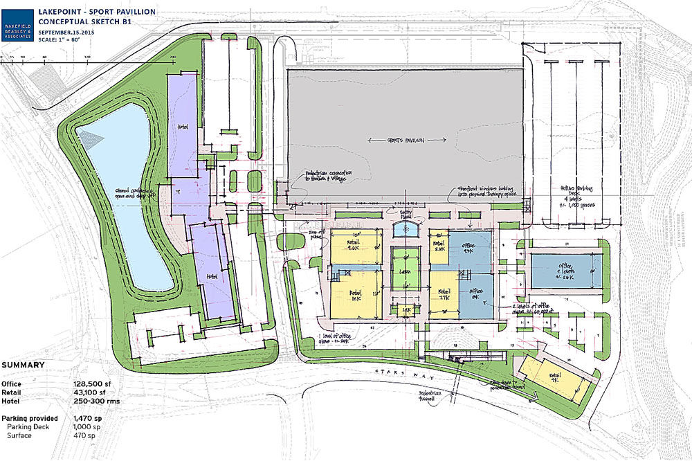 Multi-sport pavilion rising at LakePoint; Hilton, Marriott hotels ...